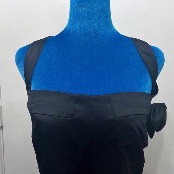 TORRID Satin Rosette Rhinestone Dress Black Retro Bombshell Fit & Flare Size 20 - Picture 3 of 10